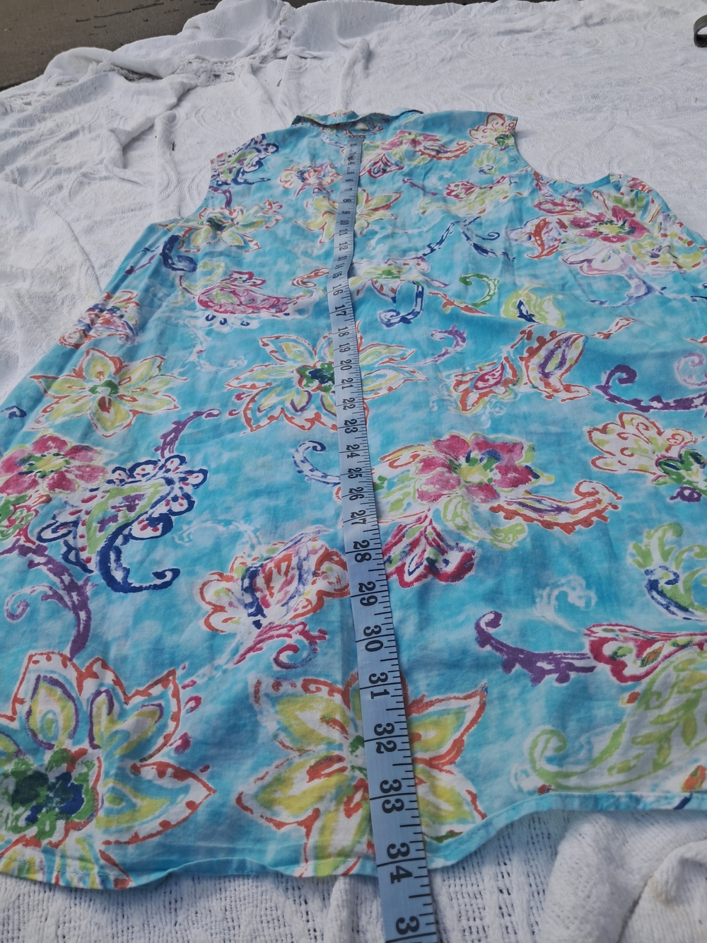 Ralph Lauren Turquoise Multicolor Floral Print Top - Picture 9 of 9